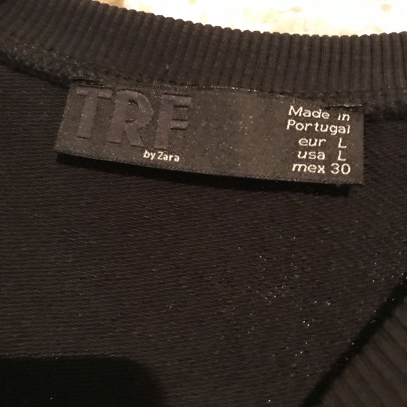 TRF Zara black tunic dress sweatshirt material M/L - Picture 4 of 5